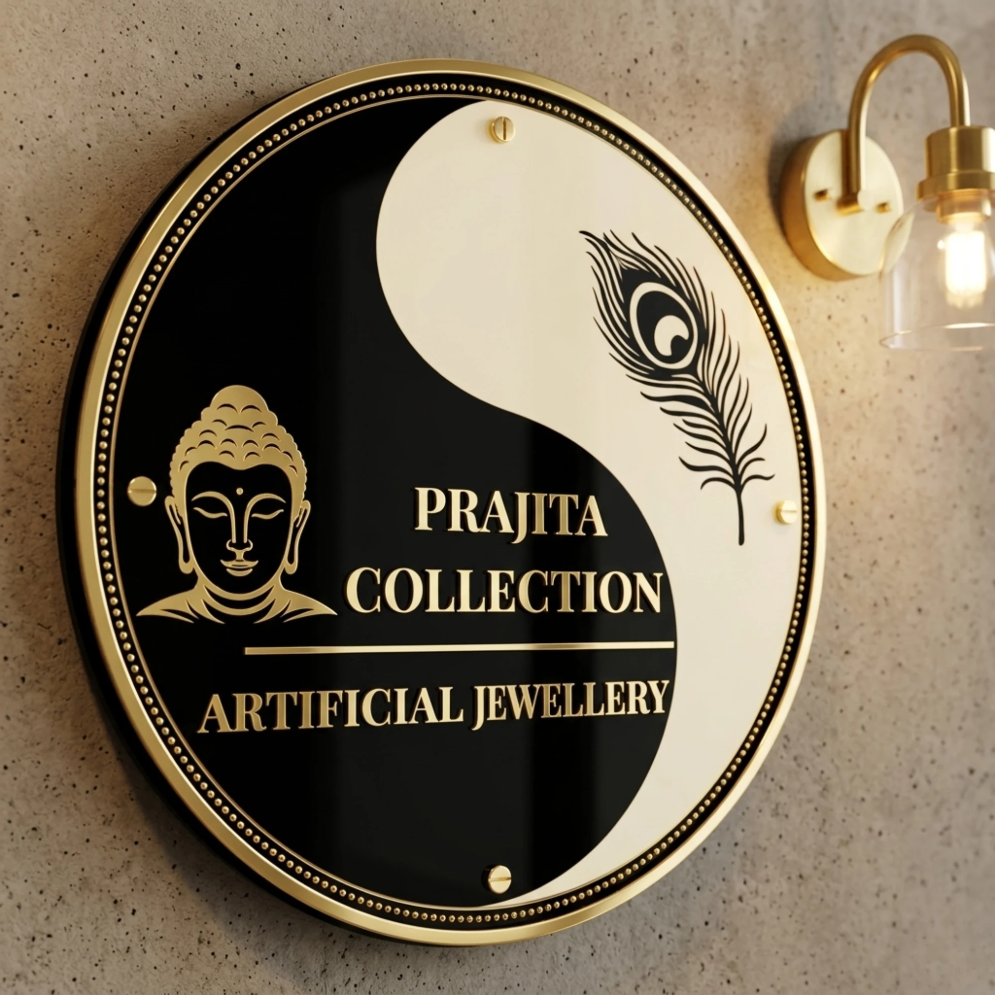 Custom Circular Acrylic House Nameplate (Zen Circle Edition)
